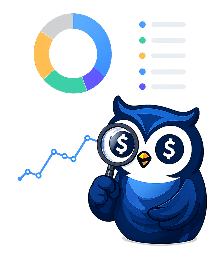 Illustration of spending analytics and charts